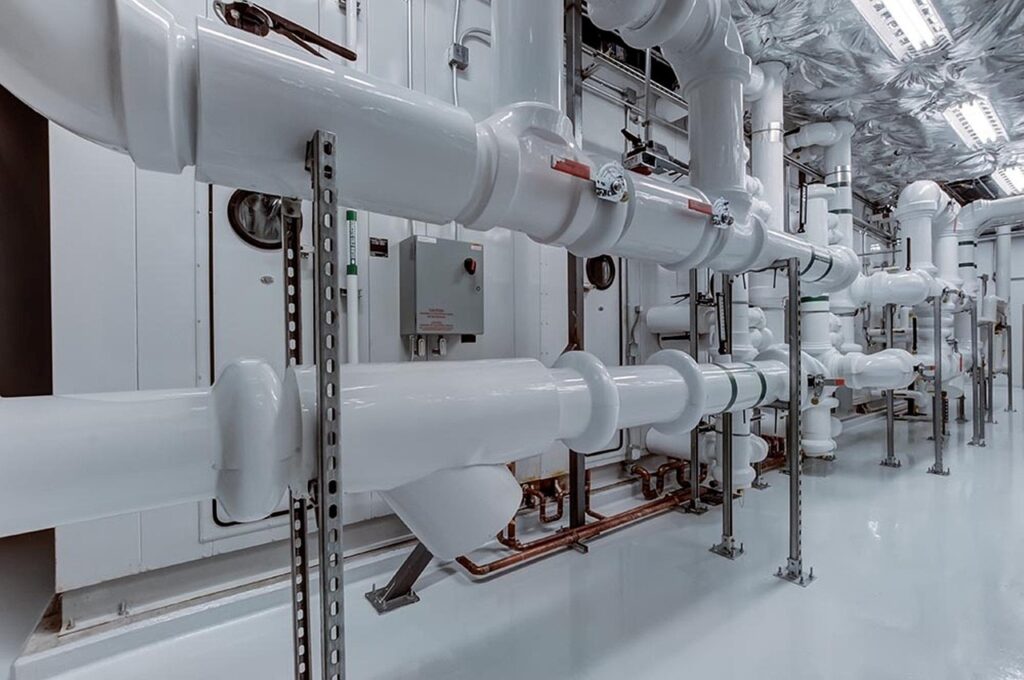 Epoxy Flooring Solutions for Mechanical Rooms 33 Mechanical room with coved epoxy flooring